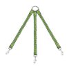 Stretchy Tangle Free Green Nylon Dog Coupler Leash for Small Puppies Triple Braid Design