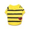 Striped Puppy Sweater XS Yellow Soft Fabric Classic Design Sequin Decor Patch Dog T-Shirt