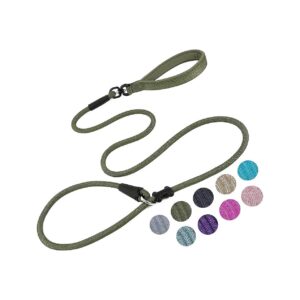 Strong Anti-Pull Nylon Rope Leash for Small Medium Large Dogs Army Green 1/2 x 6ft