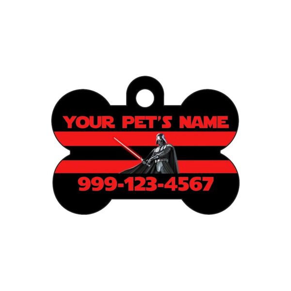 Strong Black Metal Bone 5x1" Dog Tag for Pet ID and Personalization