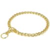 Strong Chain Link Stainless Steel Dog Choke Collar with Gold Plating for Walking