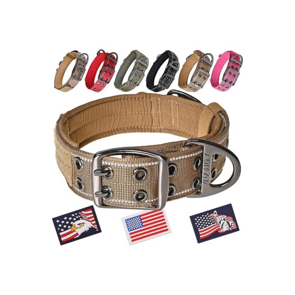 Strong Durable Dog Collar with Reflective Safety Stitching for Active Dogs