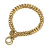 Strong Gold Plated Stainless Steel Cuban Link Collar for Dogs Training and Daily Use