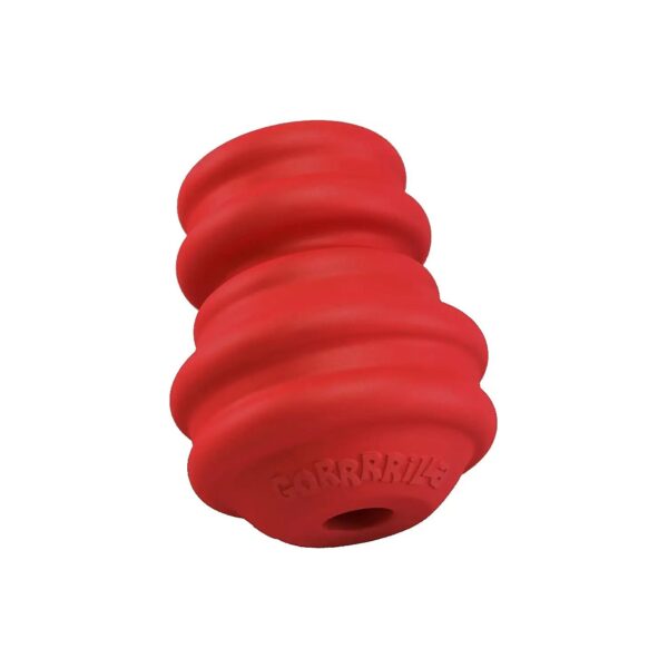 Strong Red Rubber Dog Toy with Opening for Treats and Stimulation