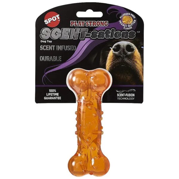 Strong Scented Peanut Butter Interactive Bone Chew Toy for Aggressive Chew