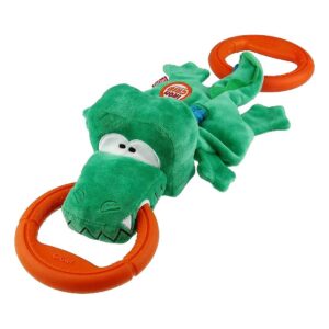 Strong TPR Handle Plush Crocodile Dog Toy for Tug-of-War Play