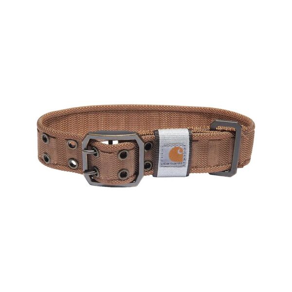 Strong and Adjustable Nylon Webbing Dog Collar, Carhartt Brown, Medium