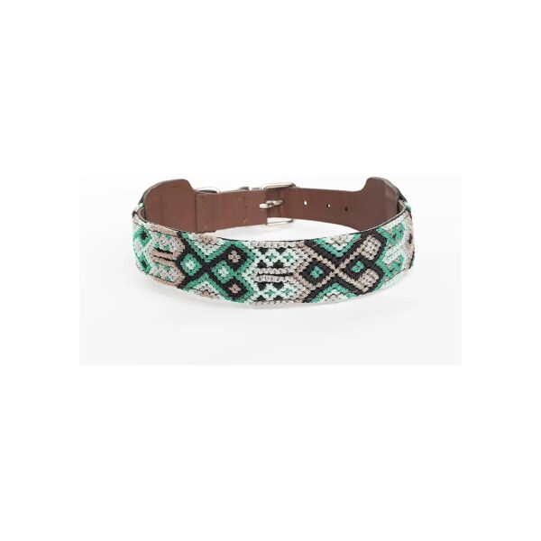 Strong and Durable Dog Collar with Artisanal Steel Rings and Vegan Leather