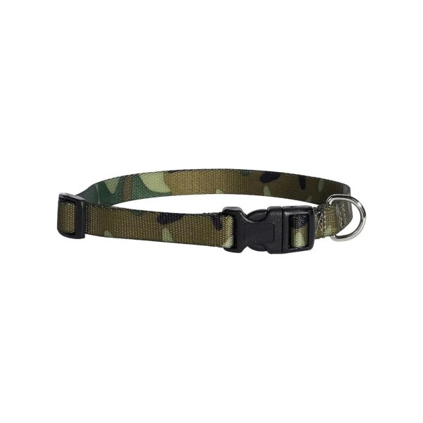 Strong and Durable Green Camouflage Nylon Dog Collar for Dogs