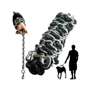 Strong and Durable Metal Chain and Nylon Rope Dog Leash for Active Dogs