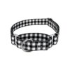 Strong and Stylish Dog Collar in Black and White Buffalo Plaid with 1 Inch Width