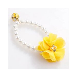 Studded Floral Pet Necklace Adjustable Elastic Collar for Small Dogs and Cats