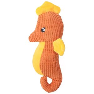 Stuffed Seahorse Dog Toy with Crinkle Sound and Squeaker for Small Breed Dogs and Puppies