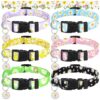 Sturdy Adjustable Dog Collars with Floral Print for Small Medium Large Female Male Dogs