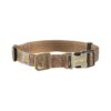 Sturdy Brown Nylon Dog Collar with Duck Canvas Weave and Brushed Brass Buckle