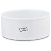 Sturdy Ceramic Dog Bowl with Cute "Good Dog" Design and Etched Bone, 3 Cups