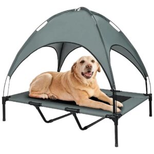 Sturdy Elevated Dog Bed with Canopy and Breathable Mesh for Pet Comfort