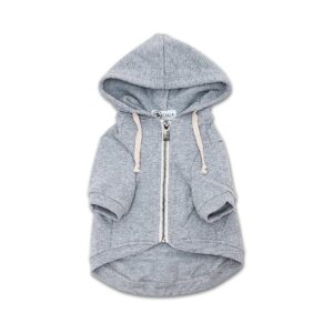 Sturdy Hook & Loop Pockets and Adjustable Hood in Light Grey Dog Hoodie Size Large