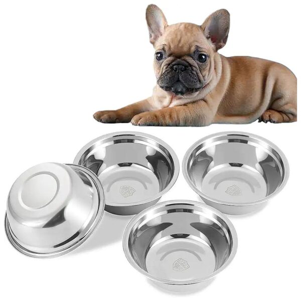 Sturdy Metal Bowls for Small to Medium Breed Cats and Small to Medium Dogs