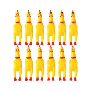 Sturdy Rubber Chickens for Kids and Adults, Squeaking and Screaming Sounds, 12 Inch