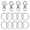 Sturdy Stainless Steel Dog ID Tag Clips with Rings for Small Medium Large Pets - Silver