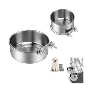 Sturdy Stainless Steel Pet Food and Water Bowls for Large Pets