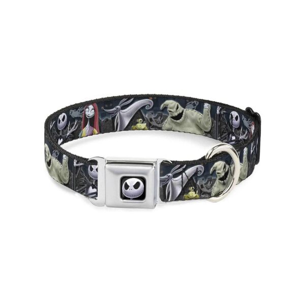 Sturdy and Durable Dog Collar with SeatBelt Buckle Closure and Cemetery Scene Artwork