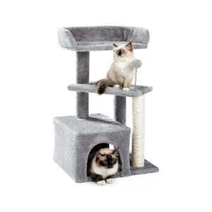 Sturdy and Space-Saving Cat Tower for Indoor Small and Medium Cats with Modern Design