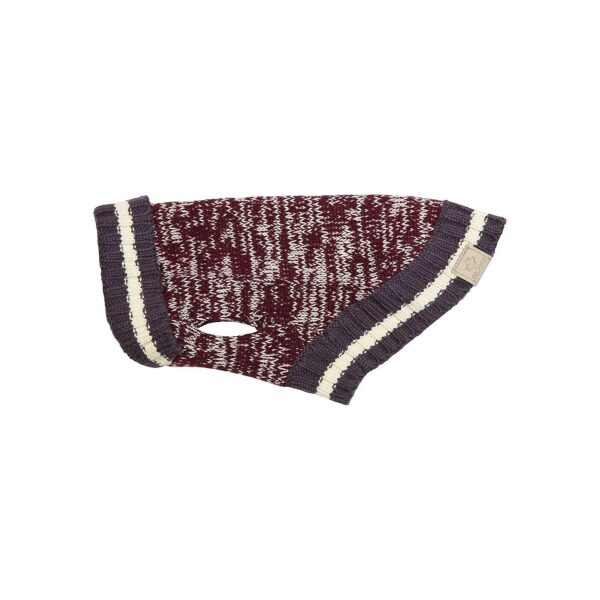 Style Dog Sweater, X-Large, 24" Long, 28"-32" Girth, Burgundy Melange, Ribbed Hem