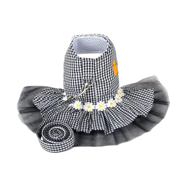 Stylish Adjustable Dog Dress with Leash for Small Breed Dogs and Cats