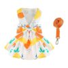 Stylish Bowknot Puppy Cat Princess Dog Dress and Leash for Small Female Dogs