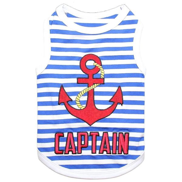 Stylish Captain Tee T-Shirt Dog Clothes for Small to Large Breed Dogs