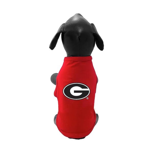 Stylish Cotton Lycra Dog Tank Top with Official Collegiate Georgia Bulldogs Embroidery