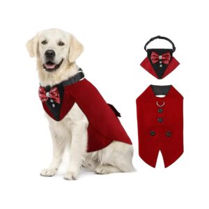 Stylish Dog Formal Wear with Fully Lined Tuxedo and Bow Tie Accents