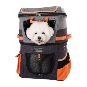 Stylish Dog and Cat Carrier with Two Separate Compartments for Multiple Pets