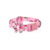 Stylish Floral Dog Collar with Pink Rose Bow Tie for Female Dogs of All Sizes