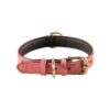 Stylish Pink Leather Dog Collar with Comfortable Fit and Easy to Use Buckle and D-Rings