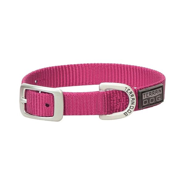 Stylish Pink Nylon Dog Collar for Small to Medium Dogs 5/8x13 inches