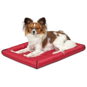 Stylish Red Pet Bed Designed to Fit 24-Inch Long Metal Dog Crate for Small Breeds