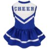 Stylish Royal Blue Cheerleader Dress for Small Dogs and Cats with Breathable Fabric