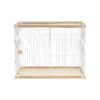 Stylish Wood-Like Wire Pet Pen for Small to Medium-Sized Dogs with Bottom Tray