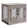 Stylish Wooden Dog Crate with End Table Function for Small Pets Up to 25 lbs