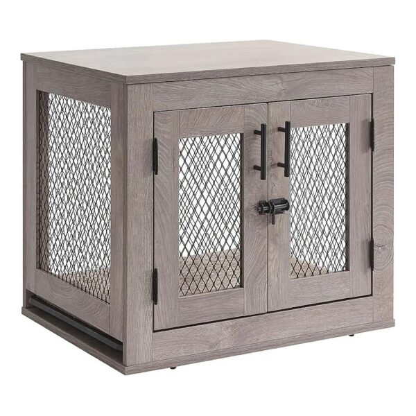 Stylish Wooden Dog Crate with End Table Function for Small Pets Up to 25 lbs