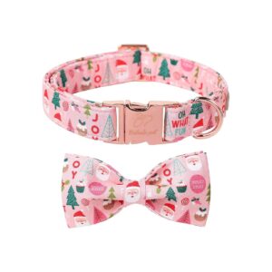 Stylish and Comfortable Dog Collar with Removable Bow Tie and Adjustable Metal Buckle