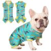 Stylish and Cozy Green Fish Pattern Dog Pajamas for Small to Medium Breeds