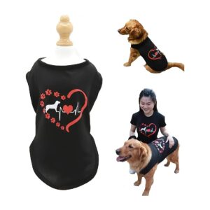 Stylish and Cozy Heartbeat Pattern Dog Shirt for Small to Large Size Pets