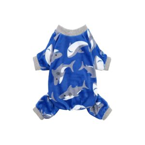 Stylish and Cozy Shark Print Dog Pajamas for Small Dog Owners