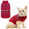 Stylish and Cozy Small Size Cat Sweater for Cats with Snowflake Pattern