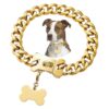 Stylish and Durable Gold Plated Cuban Link Dog Chain Collar with Stainless Steel Buckle