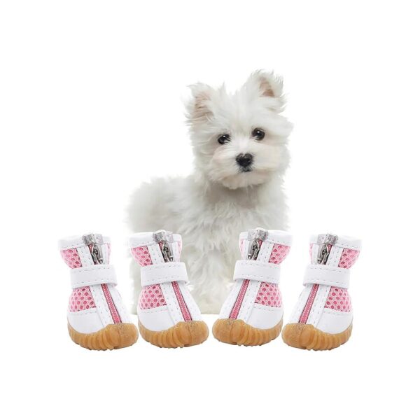 Stylish and Functional Dog Boots for Small Dogs - Breathable Mesh and Non-Slip Sole